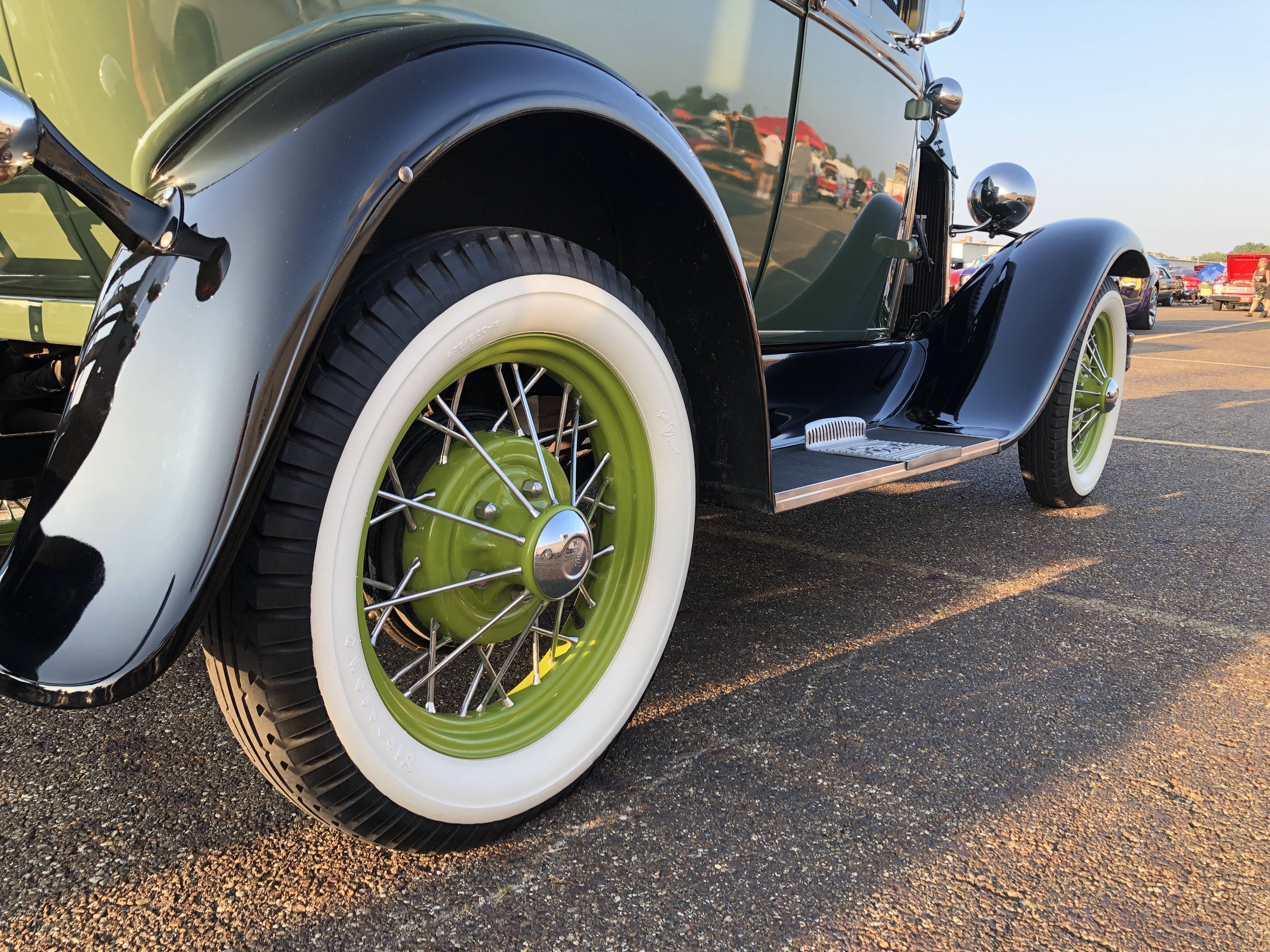Model A Ford green wheels